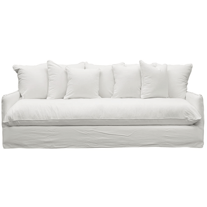 Lotus 3 Seater Slipcover Sofa - White