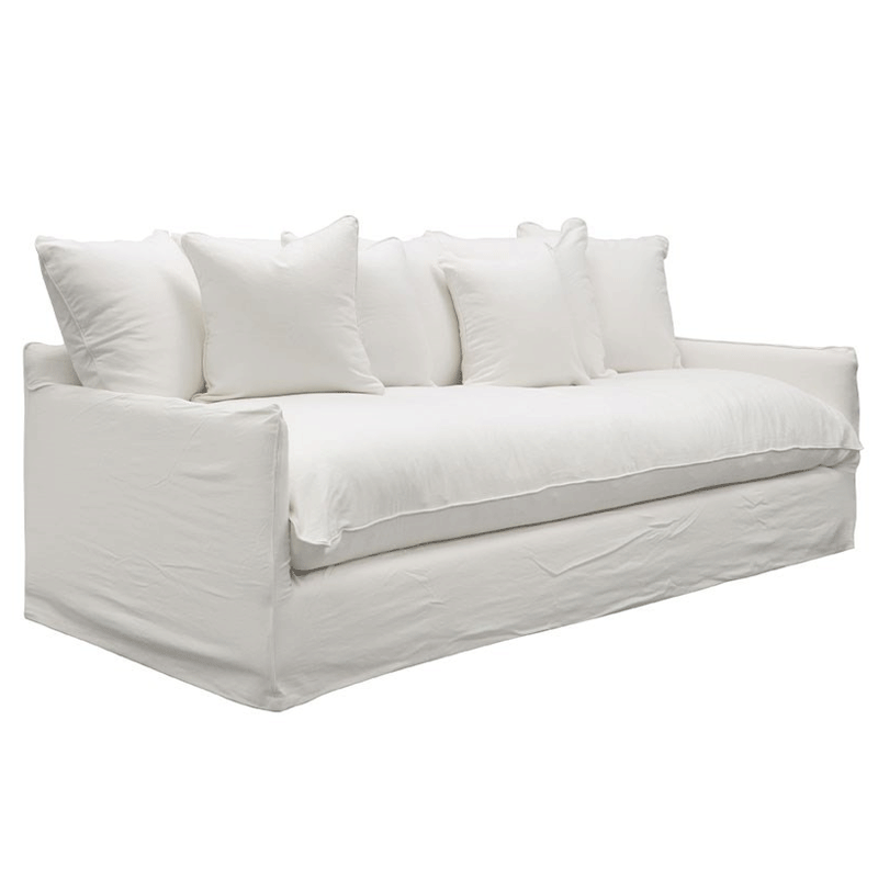Lotus 3 Seater Slipcover Sofa - White