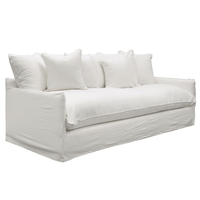 Lotus 3 Seater Slipcover Sofa - White