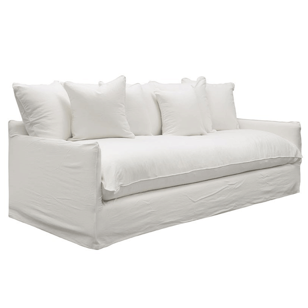 Lotus 3 Seater Slipcover Sofa - White