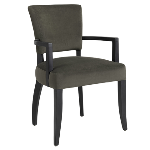 Mira Linen Upholstered Dining Chair with Rattan Back