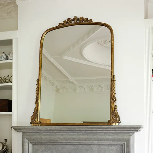 Bella Vita Mantle Mirror - Antique Gold Finish - 150cm