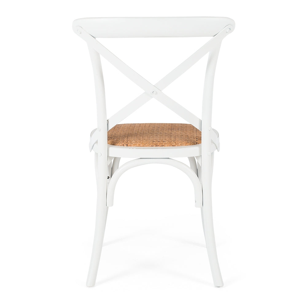 Marcel Cross Back Dining Chair - Aged White