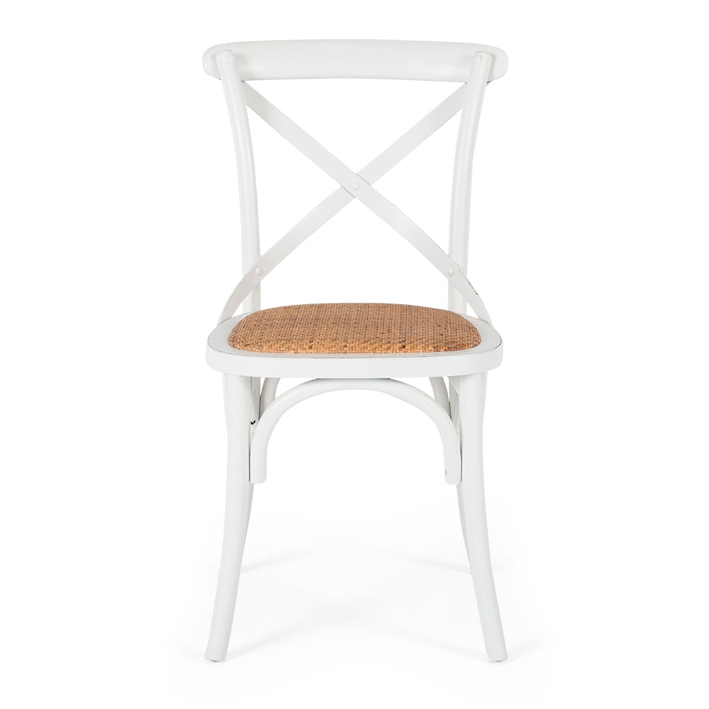 Marcel Cross Back Dining Chair - Aged White