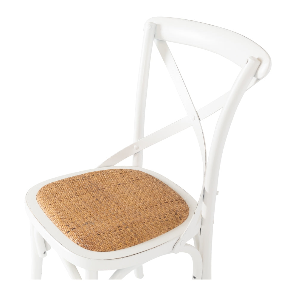 Marcel Cross Back Dining Chair - Aged White