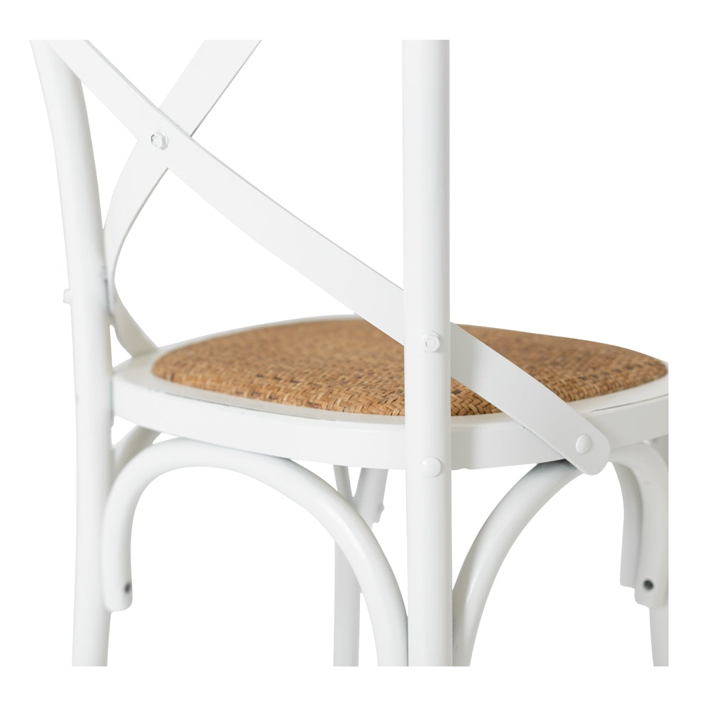 Marcel Cross Back Dining Chair - Aged White