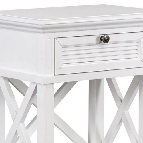 Miami White Bedside Table