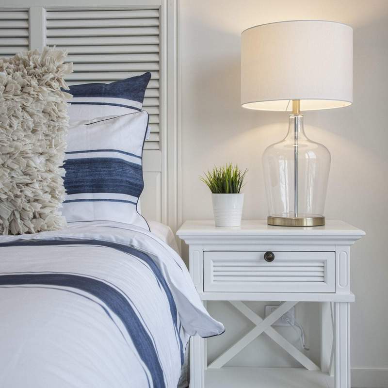 Miami White Bedside Table