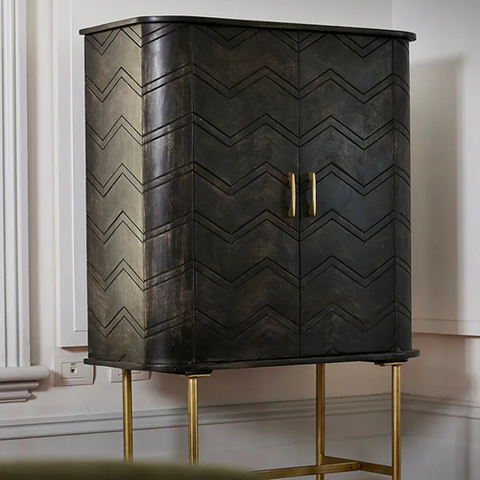 Chevron Bar Cabinet Greenslades Furniture