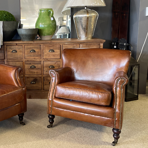 Morton Leather Armchair - Vintage Brown