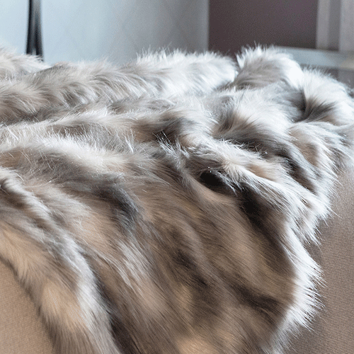 Heirloom NZ Made Faux Fur Throw - 150x180cm - Mountain Hare