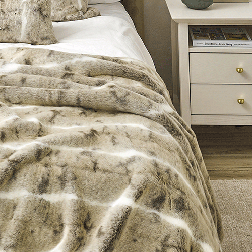 Heirloom NZ Made Faux Fur Throw - 150x180cm - Mountain Rabbit