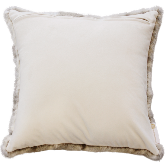 Heirloom Faux Fur Cushion - Feather Inner - Mountain Rabbit - 65cm x 65cm