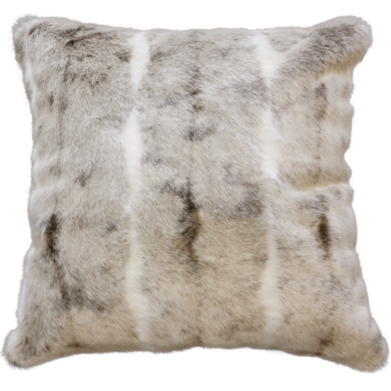 Heirloom Faux Fur Cushion - Feather Inner - Mountain Rabbit - 65cm x 65cm