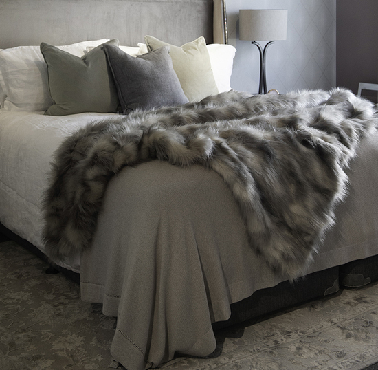 Heirloom Luxurious Faux Fur Throw -  Mountain Hare