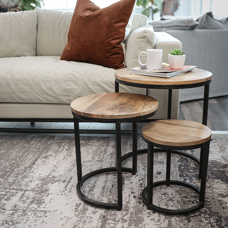 Cassé Set of 3 Nesting Side Tables