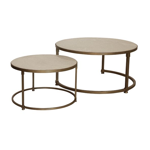 Marble Nest of Coffee Tables Set of 2 Greenslades Furniture