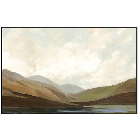 Meadows Framed Canvas Print with Hand Painting