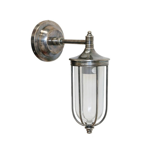 Wood Detail Wall Lamp with Pewter Style Shade