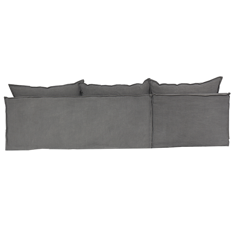 Orlando Slipcover Chaise Sofa Left - Grey