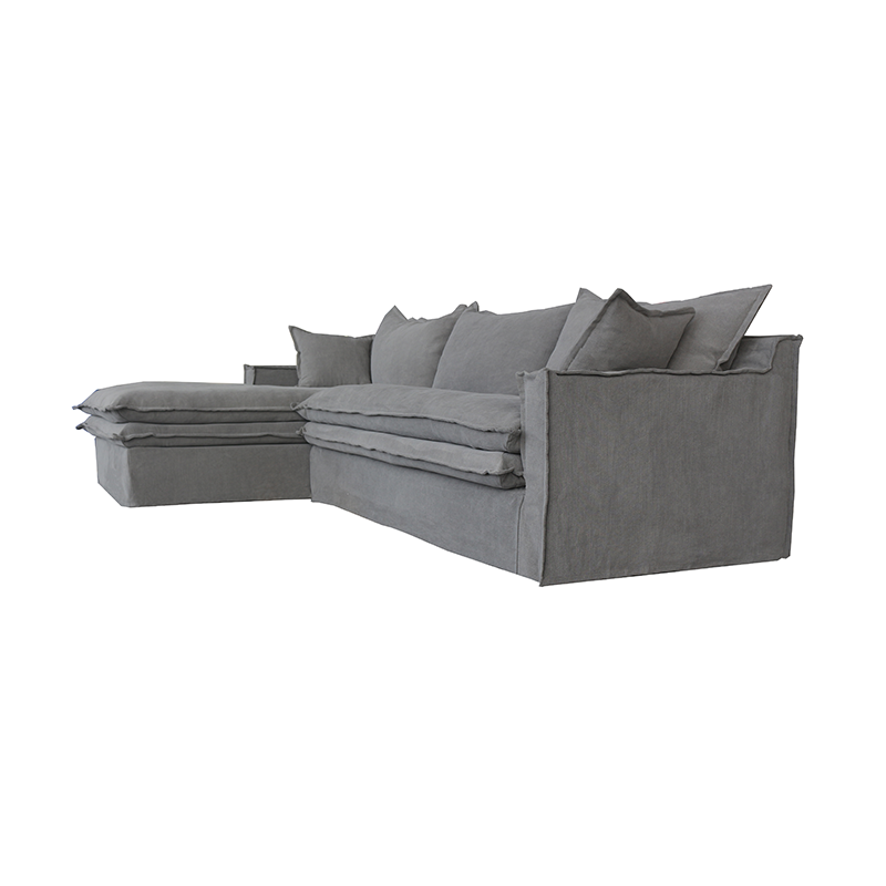 Orlando Slipcover Chaise Sofa Left - Grey