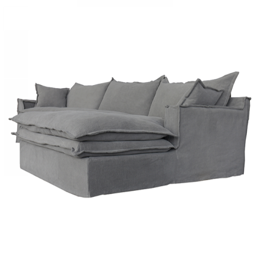 Newport Slipcover Chaise Sofa Right - Grey