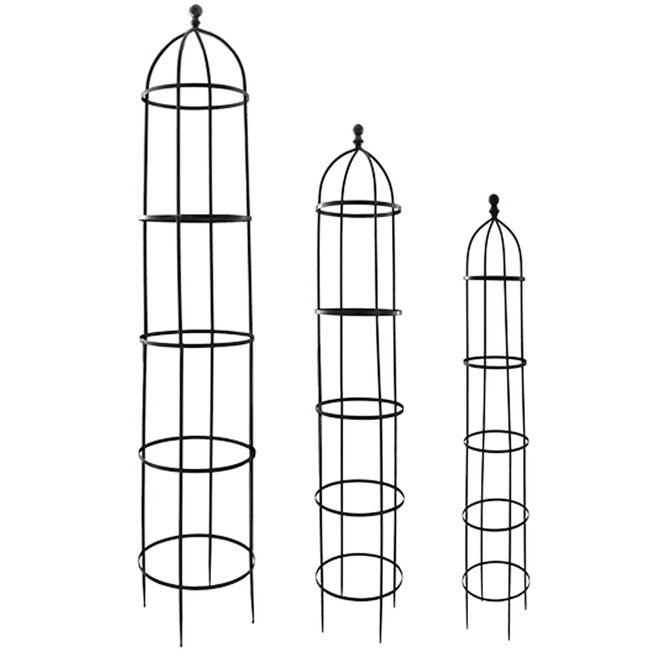 Outdoor Garden Trellis with Ball Finial - Set of 3
