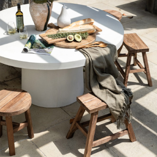 La Palma Teak Outdoor Stool - Round