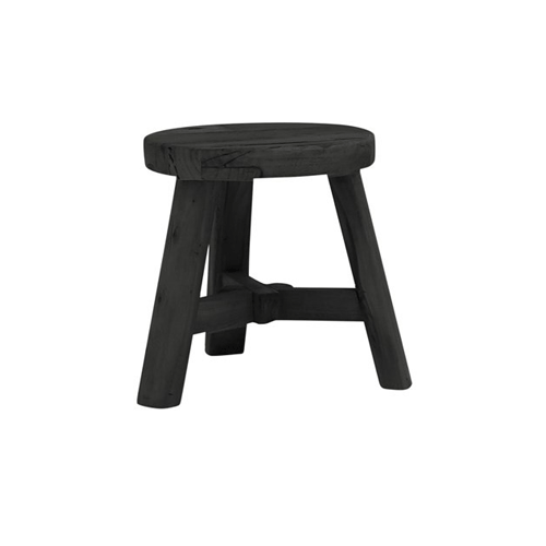 Pavia Round Footstool - Black