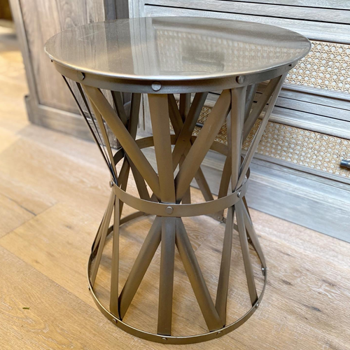Nickel Drum Side Table Small Greenslades Furniture