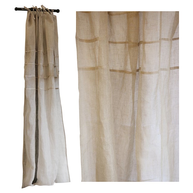 Pin Tuck French Linen Curtains - Set of 2