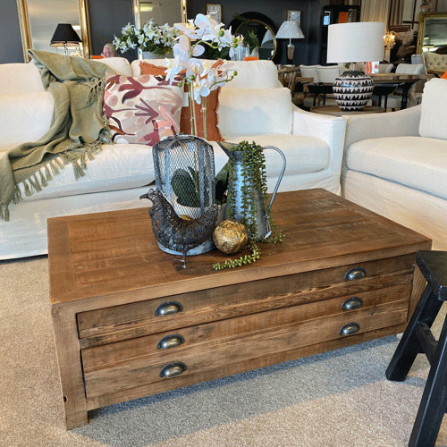 Print Coffee Table - 2 Drawer