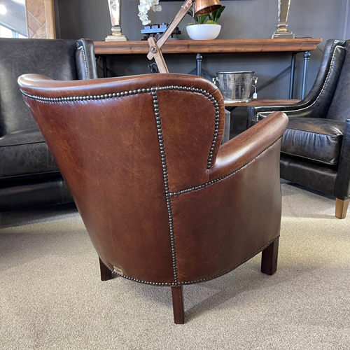 Professor Leather Armchair - Vintage Cigar