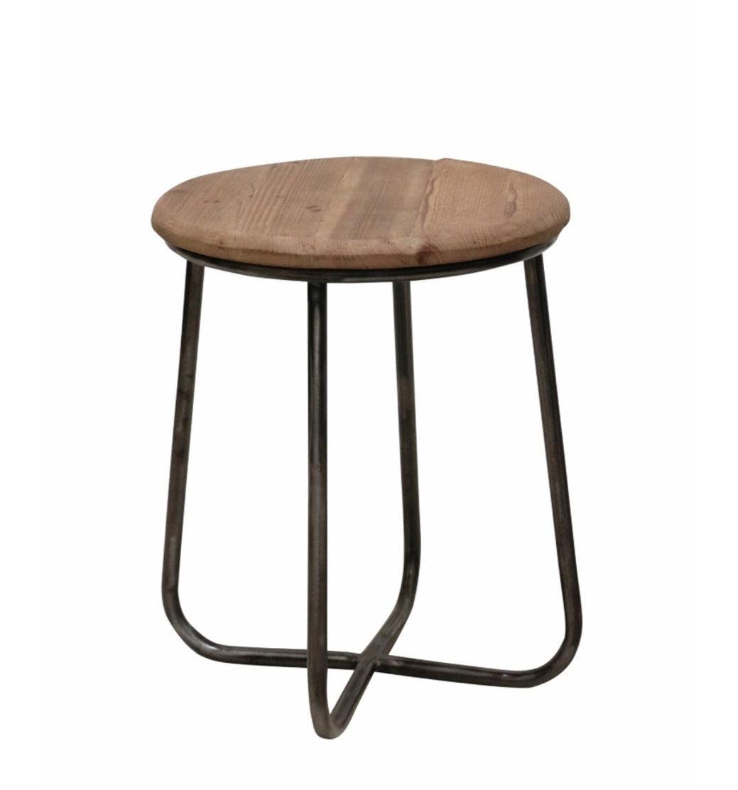 Recycled Timber + Metal Side Table
