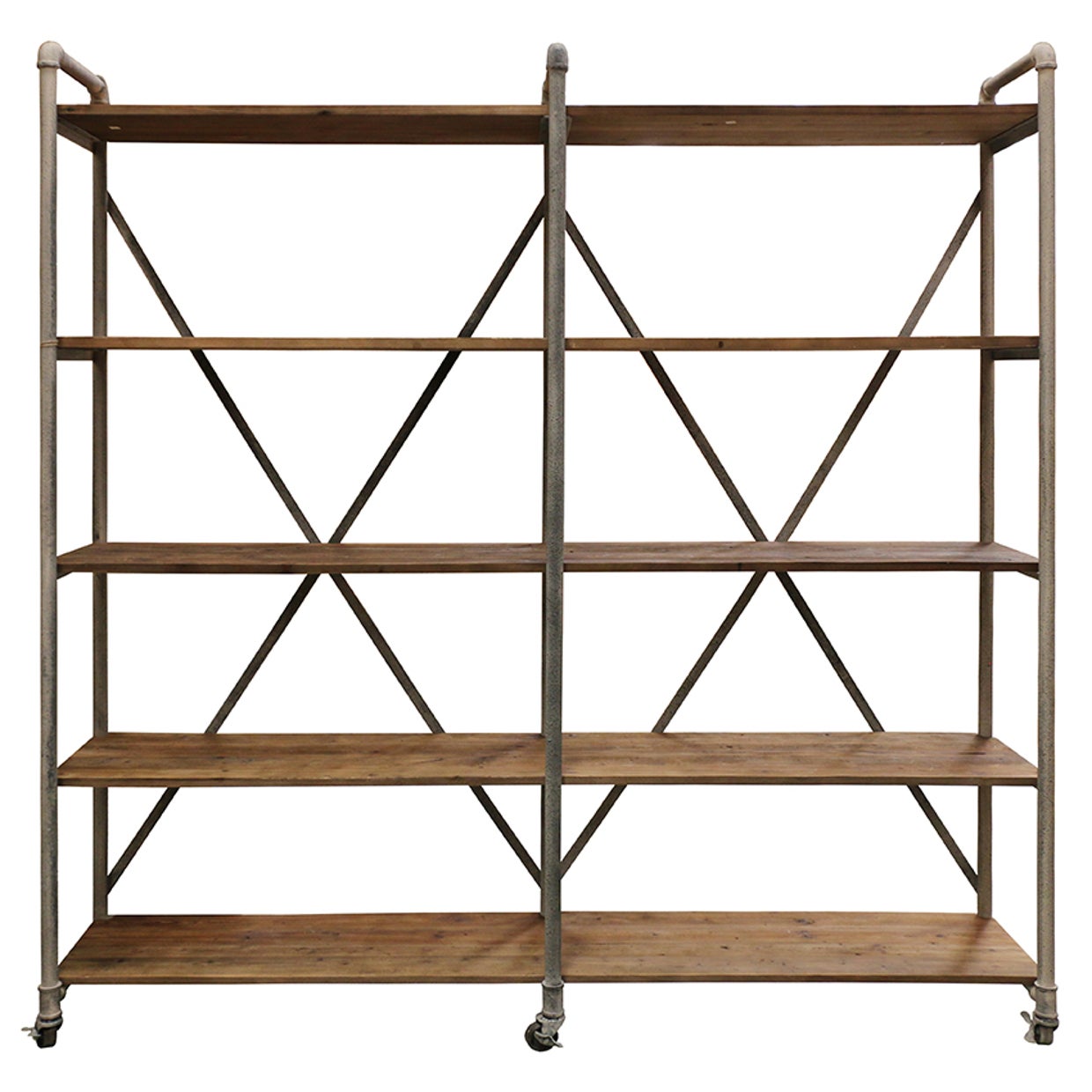 Rover Beige Steel Shelving Bookcase - Double