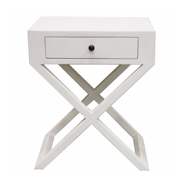 Riviera Bedside Table - White