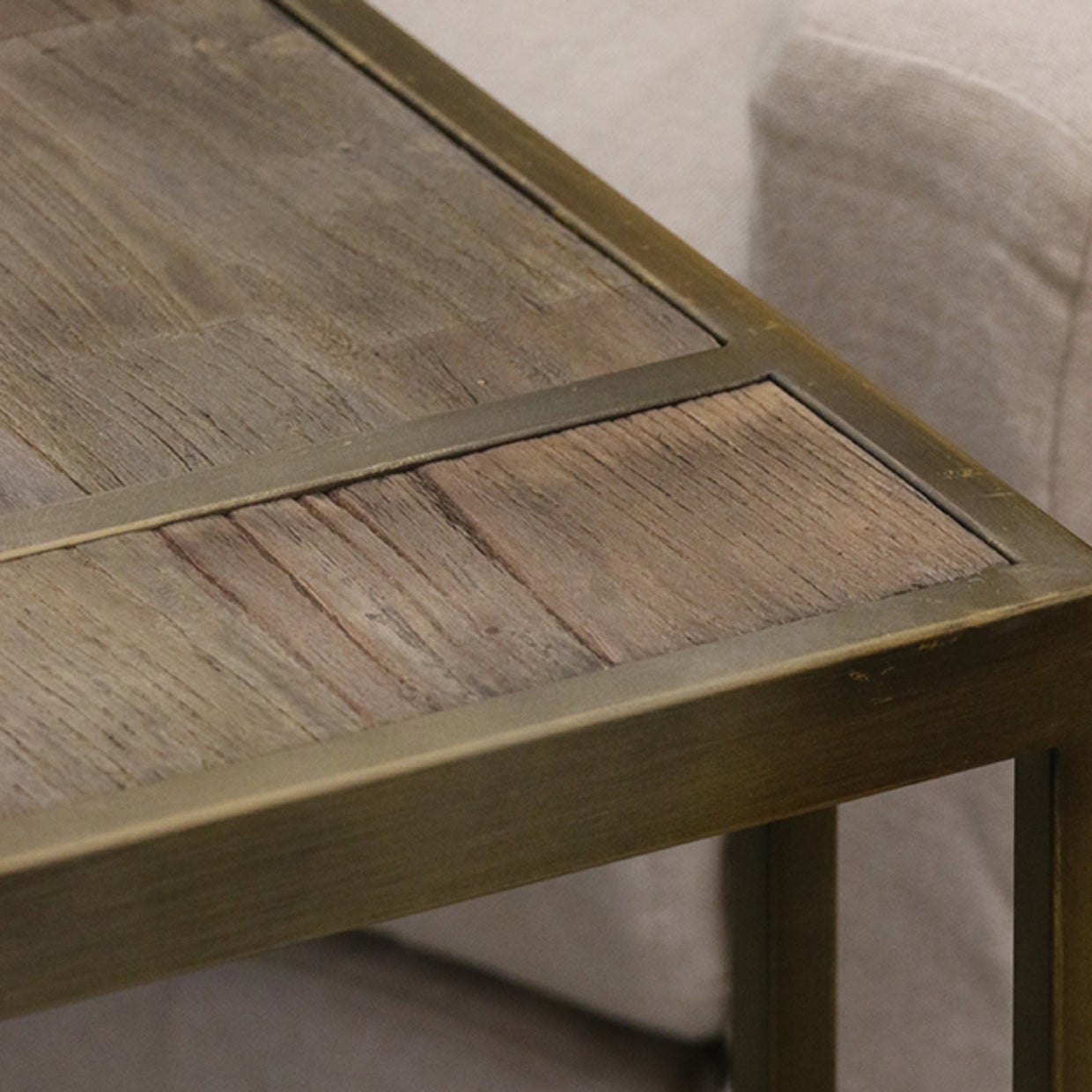 York Sofa Table - Antique Brass