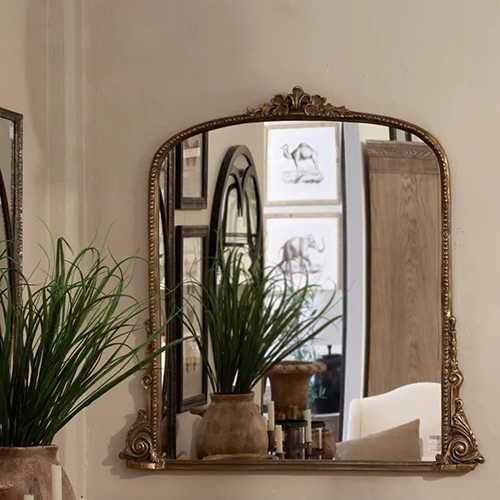 Bella Vita Gold Finish Mantle Mirror - 1 Metre