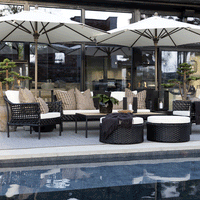 Artwood Toledo Outdoor Ottoman - Classic Black