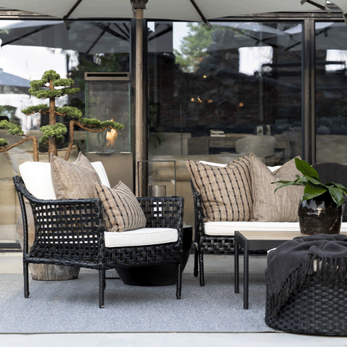 Artwood Santa Monica Outdoor 3 Seater Sofa - Classic Black