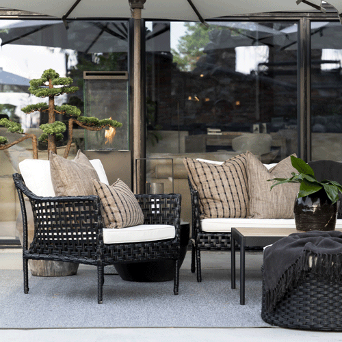 Artwood Toledo Outdoor Ottoman - Classic Black
