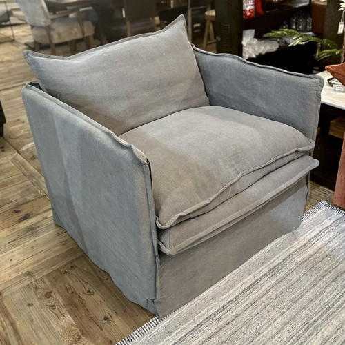 Santorini Slip Cover Armchair Grey Greenslades Furniture