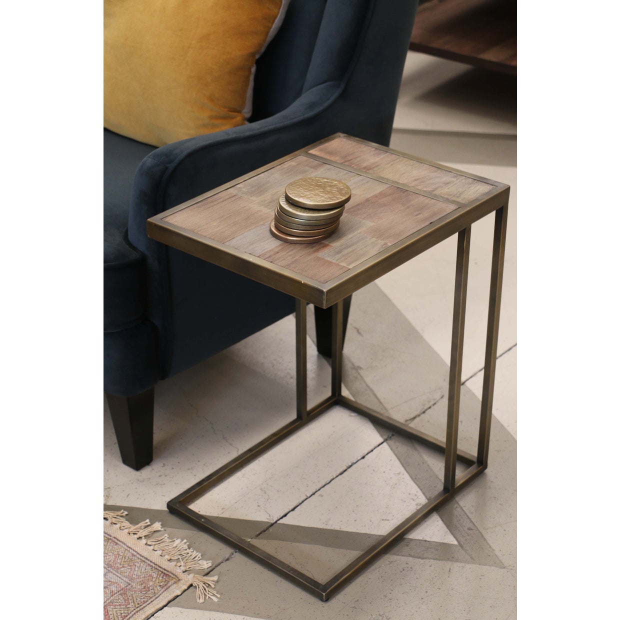 York Sofa Table - Antique Brass