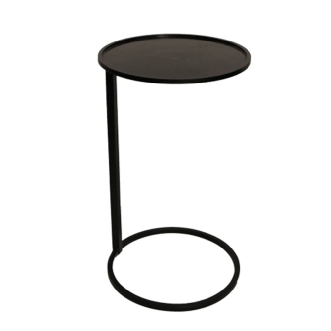 Small Round Couch Side Table - Black
