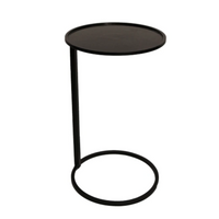 Small Round Couch Side Table - Black