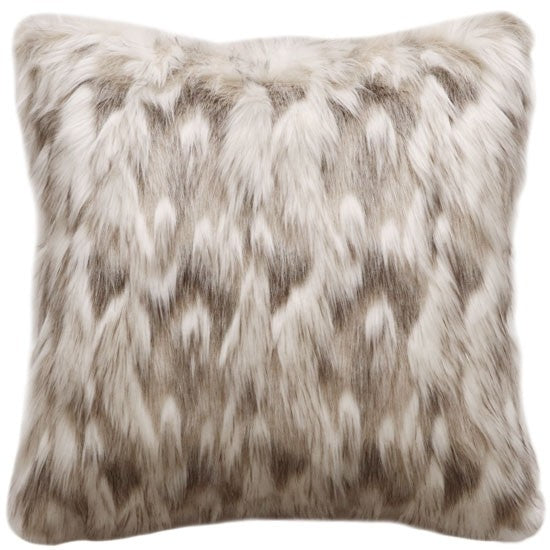 Heirloom Faux Fur Cushion - Feather Inner - Snowshoe Hare