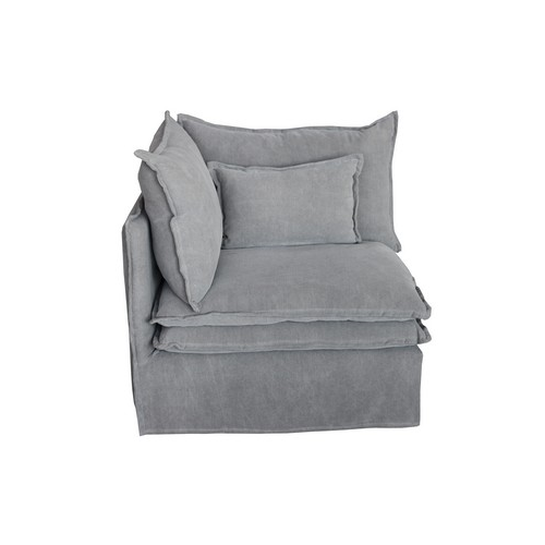 St Lucia Linen Slipcover Modular Sofa - Left Corner - Grey