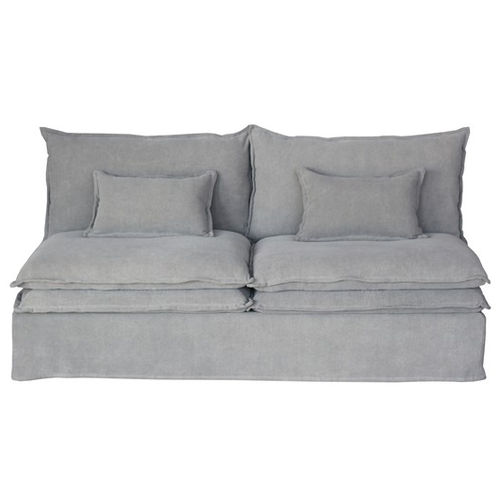 St Lucia Linen Slipcover Modular Sofa - 2 Seater Middle - Grey