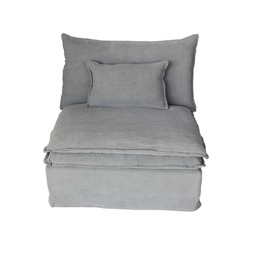 St Lucia Linen Slipcover Modular Sofa - 1 Seater Middle - Grey
