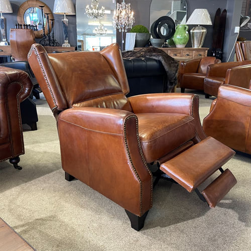 Stamford Leather Recliner Chair - Aged Brown